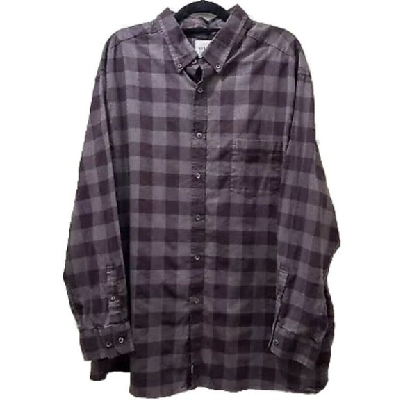 2/$30 ROWM Plaid Button Down Shirt Mens 2XB Purple Grunge Casual Skater 90s - Picture 1 of 9